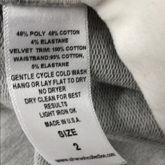 PHARAOH VELVET TRIM SWEATSHIRT HEATHER GREY NWT - Picture 7 of 8